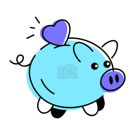 Illustration for Cute piggy bank cartoon icon - Royalty Free Image