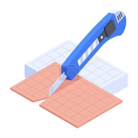 Illustration for Screwdriver icon, isometric style - Royalty Free Image