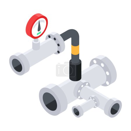 Illustration for Pipe with valve vector icon - Royalty Free Image