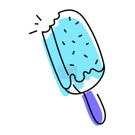 Téléchargez les illustrations : Icône de style sketchy de glace à la glace - en licence libre de droit