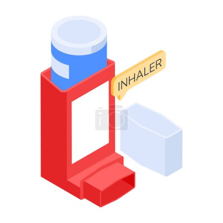 Illustration for Isometric vector icon of inhaler - Royalty Free Image