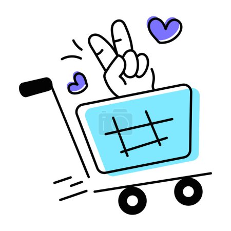 Illustration for Shopping cart icon, outline illustration - Royalty Free Image