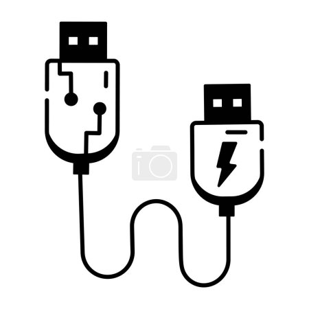 Ilustración de Usb icono de la unidad flash ilustración simple aislado sobre fondo blanco - Imagen libre de derechos