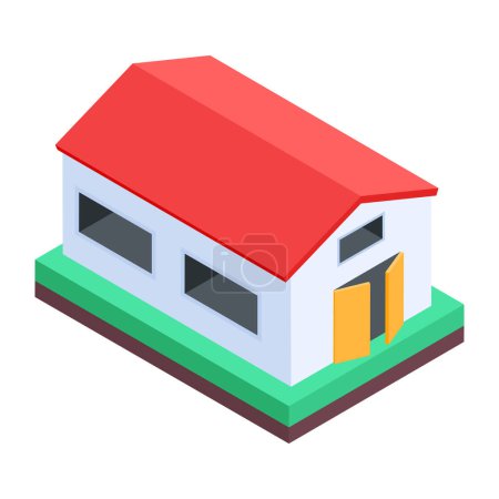 Téléchargez les illustrations : Illustration vectorielle isométrique d'une maison - en licence libre de droit