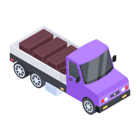 Téléchargez les illustrations : Icône de camion illustration vectorielle isométrique - en licence libre de droit