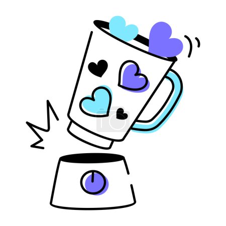 Téléchargez les illustrations : Illustration vectorielle de tasse à café dessin animé - en licence libre de droit