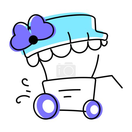 Illustration for Ice cream cart icon outline illustration - Royalty Free Image