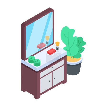 Illustration for Trendy Barber Accessories Isometric Icon - Royalty Free Image