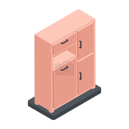 Illustration for Vector illustration of cupboard icon - Royalty Free Image