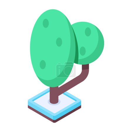 Illustration for Trendy Garden Tree Isometric Icon - Royalty Free Image