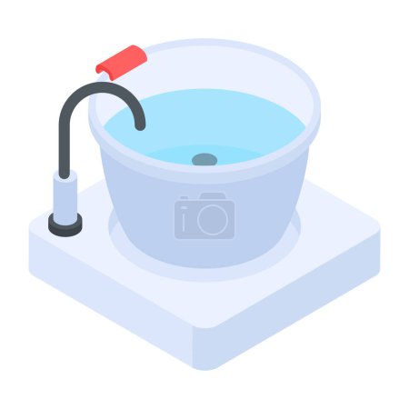 Illustration for Bath tub icon, isometric style - Royalty Free Image