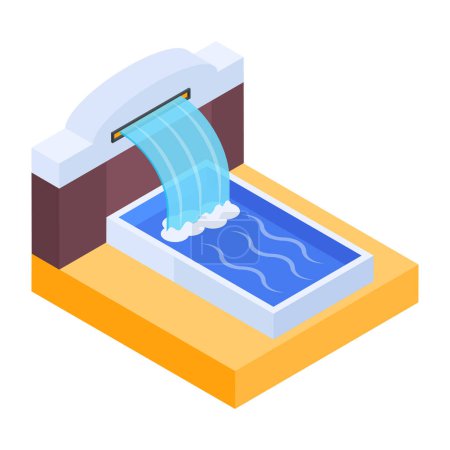 Téléchargez les illustrations : Icône de piscine, illustration vectorielle sur fond blanc - en licence libre de droit