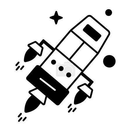 Illustration for Space rocket icon, outline style - Royalty Free Image