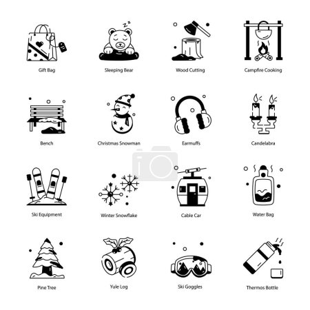 set of Christmas vector icons view