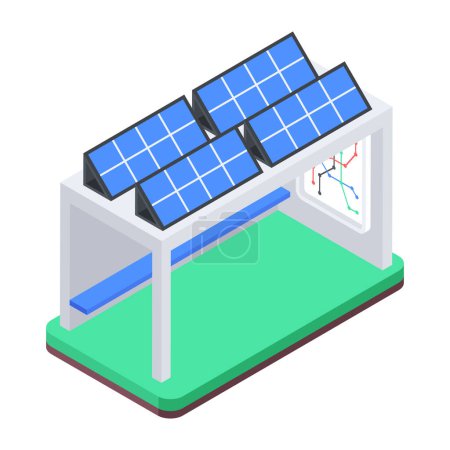 Flat Eco Power Isometric Icon