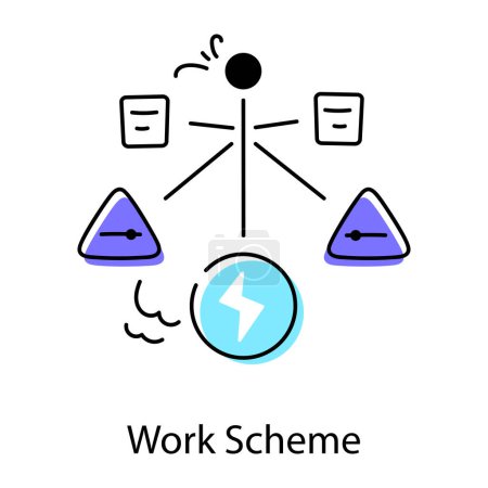 Illustration for Work scheme filled color icon. vector icon for your website, mobile, presentation, and logo design. - Royalty Free Image