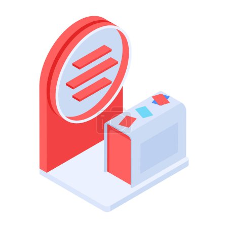 Illustration for Modern isometric icon of reception counter - Royalty Free Image