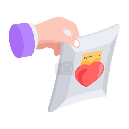 Illustration for Flat Isometric Valentine Day Icon - Royalty Free Image