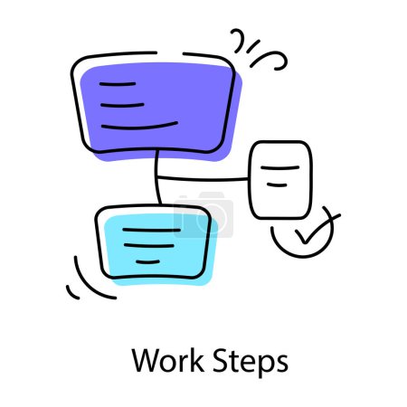 Illustration for Work steps icon, vector illustration on white background - Royalty Free Image