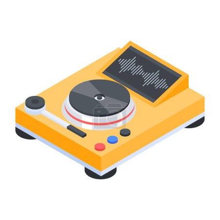 Illustration for Dj music player icon on white - Royalty Free Image