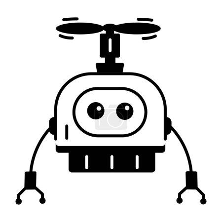 Illustration for Drone flat icon vector illustration - Royalty Free Image