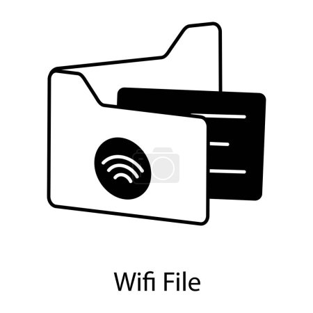 Téléchargez les illustrations : Wi fi icône de fichier, illustration vectorielle sur fond blanc - en licence libre de droit