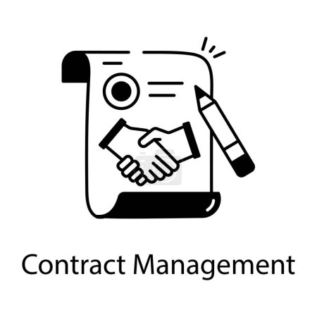 Téléchargez les illustrations : Icône de gestion des contrats dans le vecteur. logotype - en licence libre de droit
