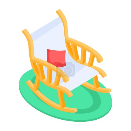 Téléchargez les illustrations : Chaise à bascule, mobilier de maison, illustration vectorielle - en licence libre de droit