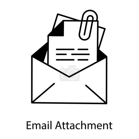 Illustration for Email attachment icon, line style - Royalty Free Image