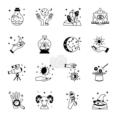 Illustration for Magic icons set. simple set of magic vector icons for web design - Royalty Free Image
