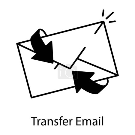 Téléchargez les illustrations : Transfert email icône vecteur isolé sur fond blanc - en licence libre de droit