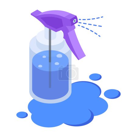 Ilustración de Icono de pulverización de agua, ilustración vectorial sobre fondo blanco - Imagen libre de derechos