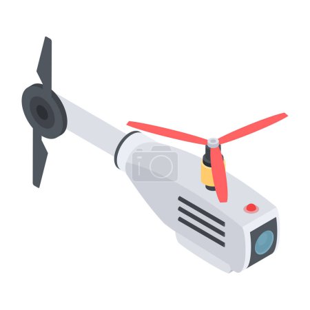 Téléchargez les illustrations : Illustration vectorielle de drone isolé sur fond blanc - en licence libre de droit