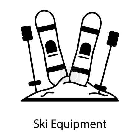 Téléchargez les illustrations : Icône équipement de ski, illustration vectorielle sur fond blanc - en licence libre de droit