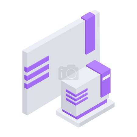 Illustration for Modern isometric icon of reception counter - Royalty Free Image