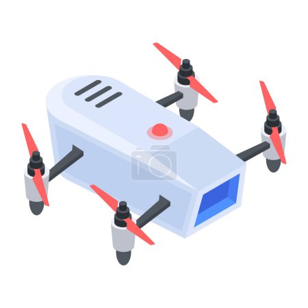 Ilustración de Icono de dron moderno, ilustración vectorial sobre fondo blanco - Imagen libre de derechos