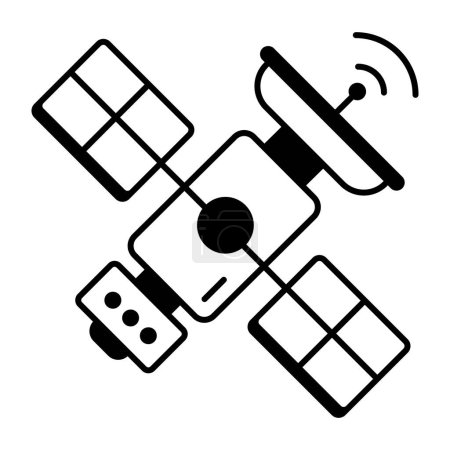 Téléchargez les illustrations : Illustration vectorielle d'icône de glyphe satellite - en licence libre de droit