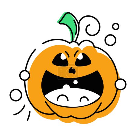 Téléchargez les illustrations : Icône de citrouille halloween, illustration vectorielle - en licence libre de droit