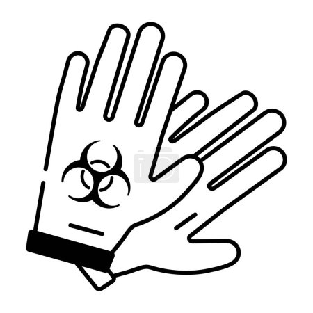 Illustration for Medical gloves with hazardous sign vector illustration graphic design - Royalty Free Image