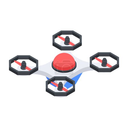 Téléchargez les illustrations : Icône moderne de drone, illustration vectorielle sur fond blanc - en licence libre de droit