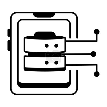 Téléchargez les illustrations : Icône de stockage de données isolée sur fond blanc, illustration vectorielle - en licence libre de droit