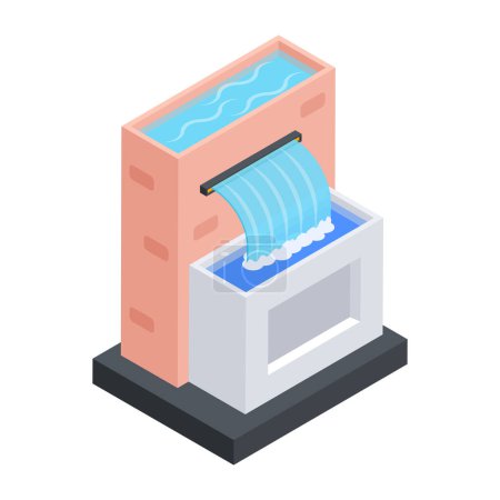 Illustration for Concrete fountain icon, vector illustration on white background - Royalty Free Image