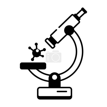 Ilustración de Icono del microscopio, ilustración vectorial sobre fondo blanco - Imagen libre de derechos