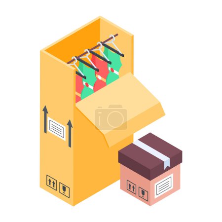 Ilustración de Cajas de cartón embalaje para la reubicación entrega servicio vector ilustración diseño - Imagen libre de derechos
