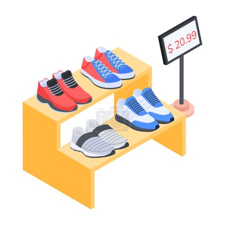 Illustration for Shoes sale icon, vector illustration on white background - Royalty Free Image