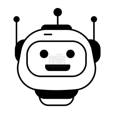 Ilustración de Icono de robot, ilustración vectorial sobre fondo blanco - Imagen libre de derechos