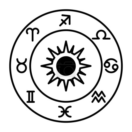 Ilustración de Iconos del símbolo del zodíaco, ilustración vectorial sobre fondo blanco - Imagen libre de derechos