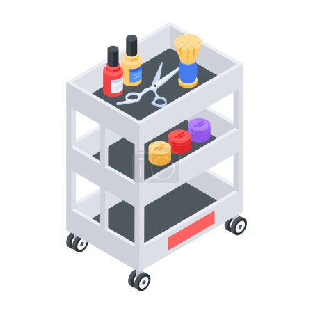 Illustration for Box with tools and instruments of the barber, vector illustration simple design - Royalty Free Image