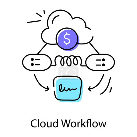 Illustration for Cloud technology icon, vector illustration on white background - Royalty Free Image