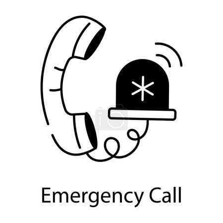 Illustration for Emergency call icon, vector illustration on white background - Royalty Free Image